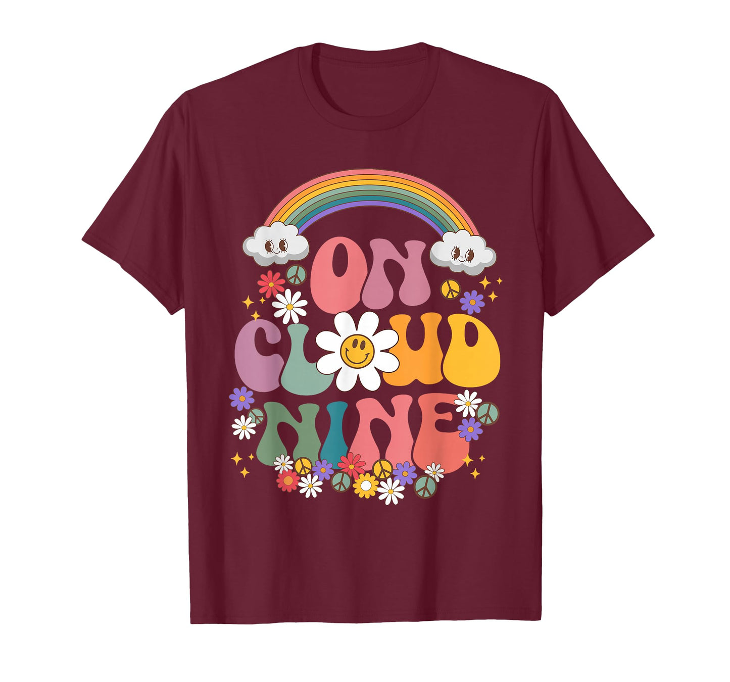 On Cloud NINE BIRTHDAY SHIRT 9th Birthday Girl Funny Retro T-Shirt