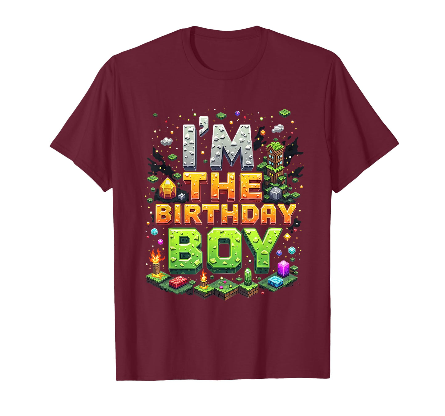 Bday Party Video Gamer Pixel Number I'm The Birthday Boy T-Shirt