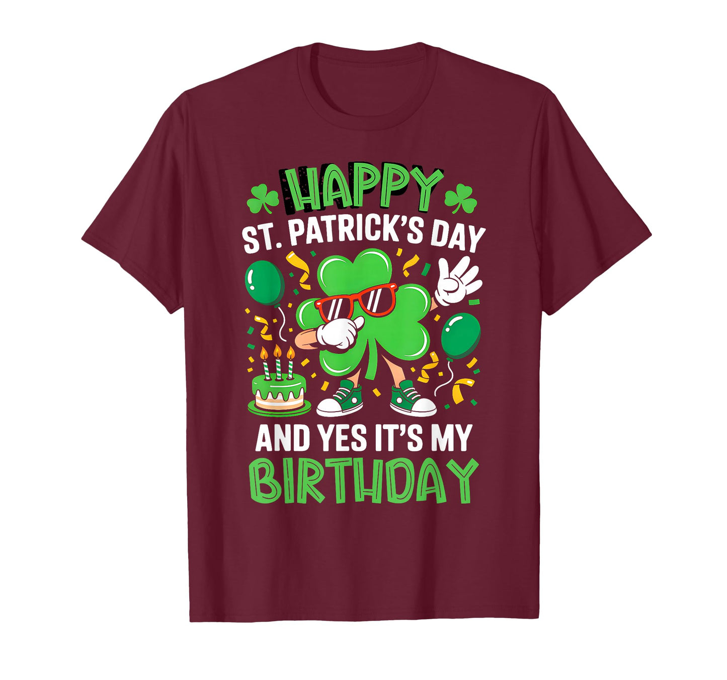 Happy St Patricks Day Birthday Shamrock Dab Bday Party Kids T-Shirt