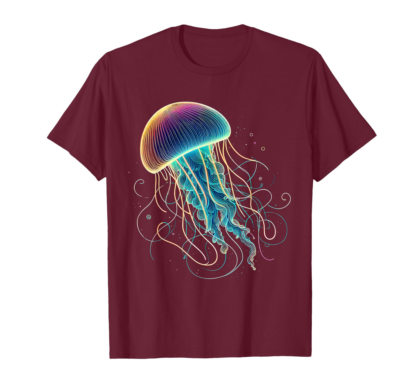 Colorful Vibrant Glowing Jellyfish with Rainbow Colors T-Shirt
