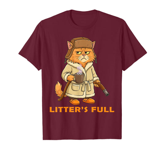 Funny Christmas Cat Litter Full Men Women Meme Xmas T-Shirt