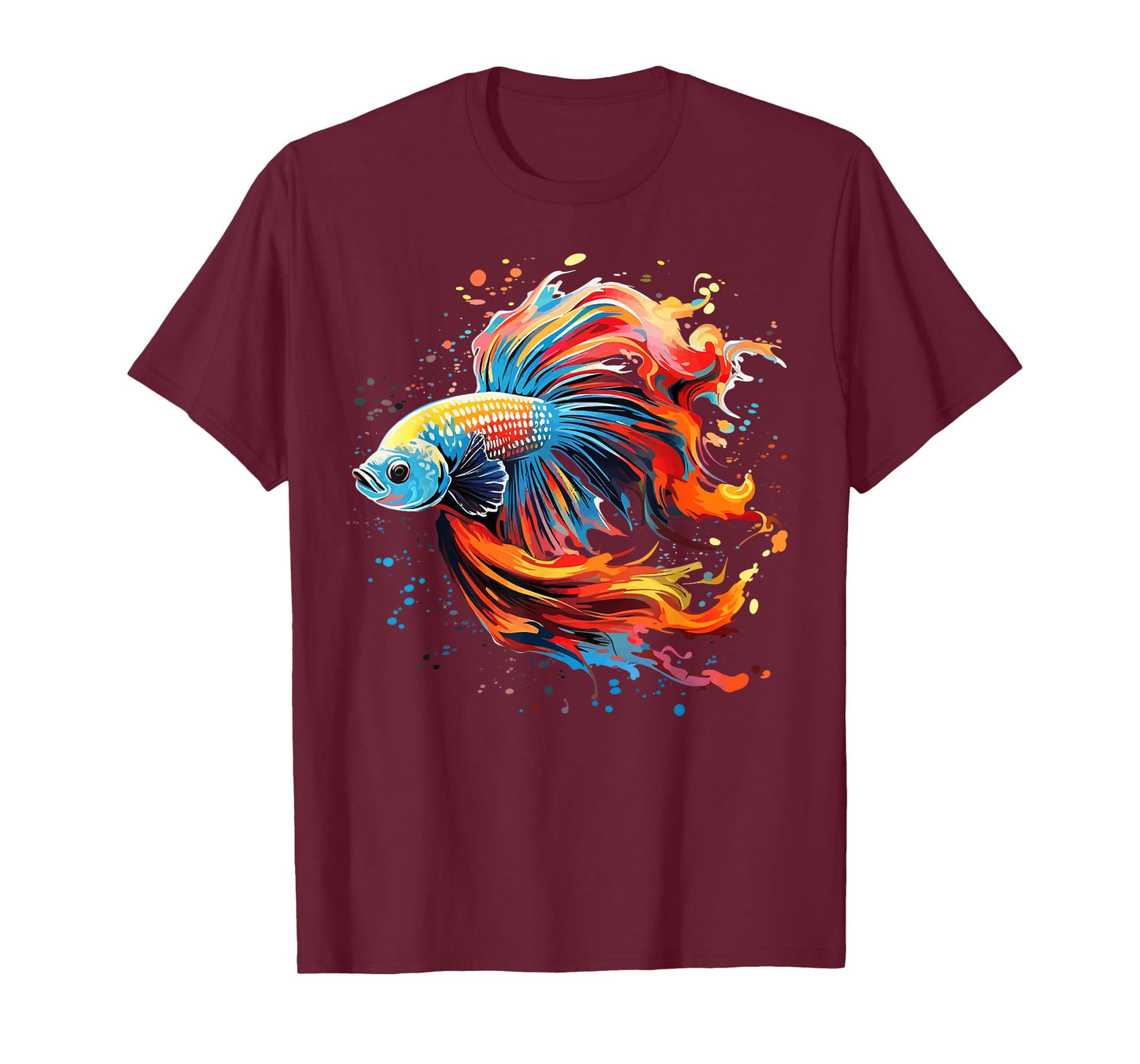 Colorful Betta Fish Lover Splash Art Betta Fighting Fish T-Shirt
