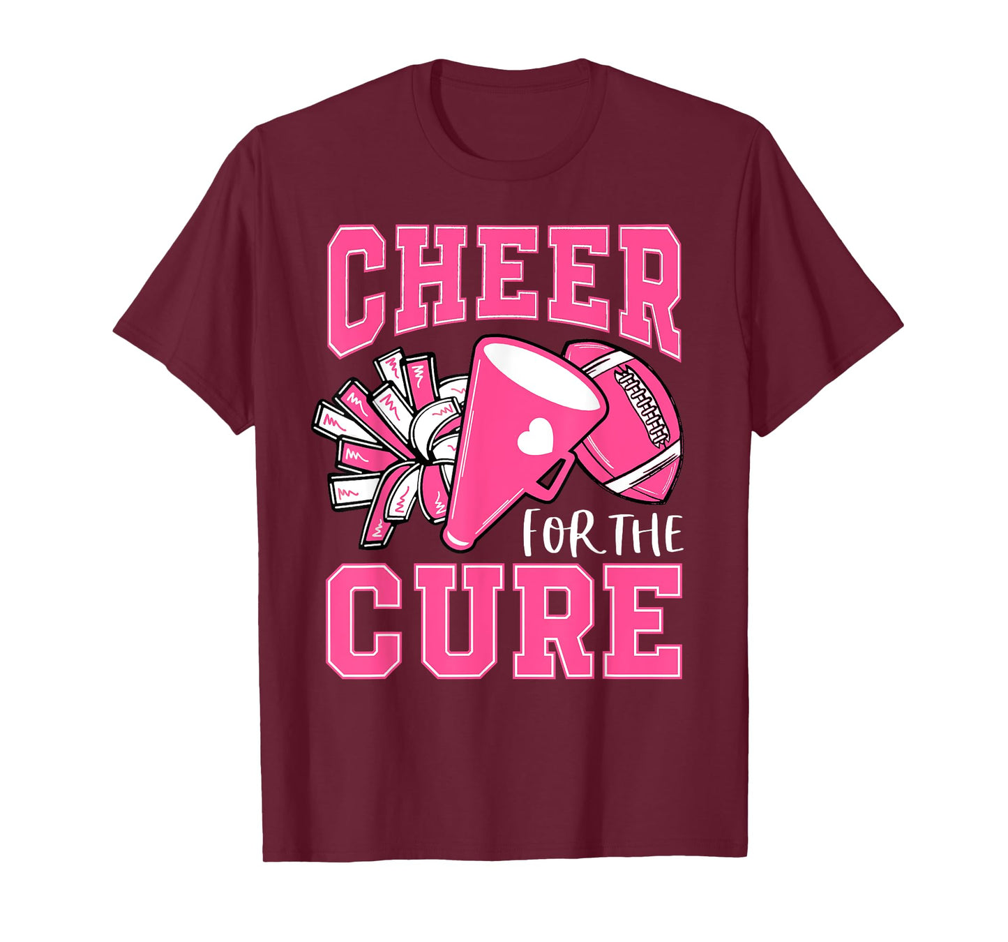 Cheer For The Cure Breast Cancer Awareness Cheerleader Funny T-Shirt