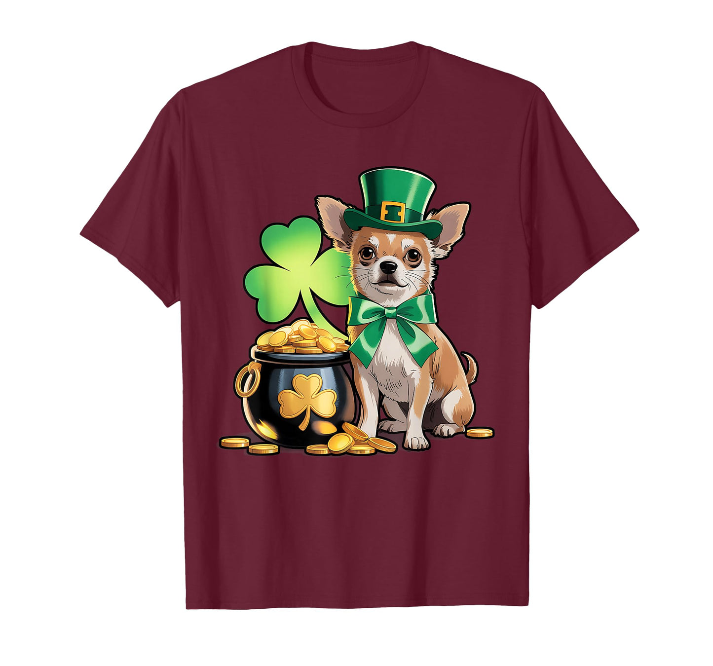 Cute Chihuahua Dog Shamrock Irish Women Men St Patricks Day T-Shirt