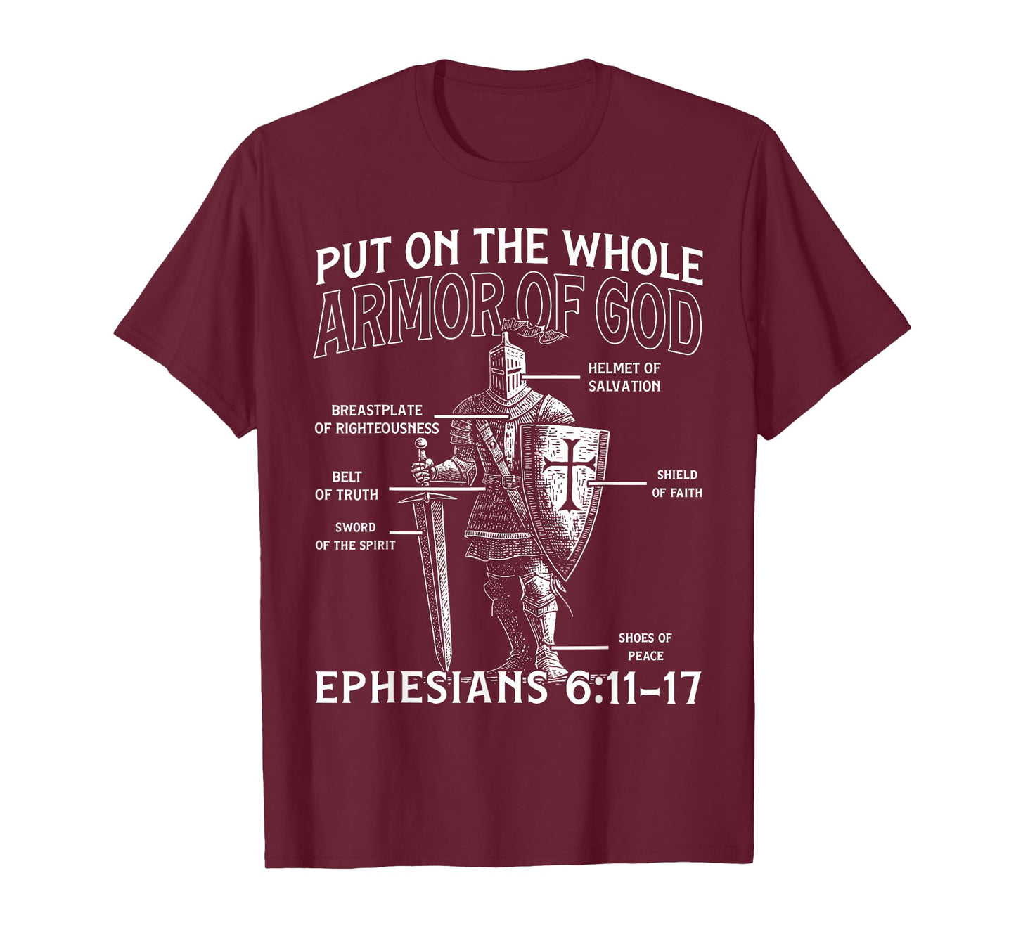 Christian Knights Templar Medieval Knight Armor of God T-Shirt