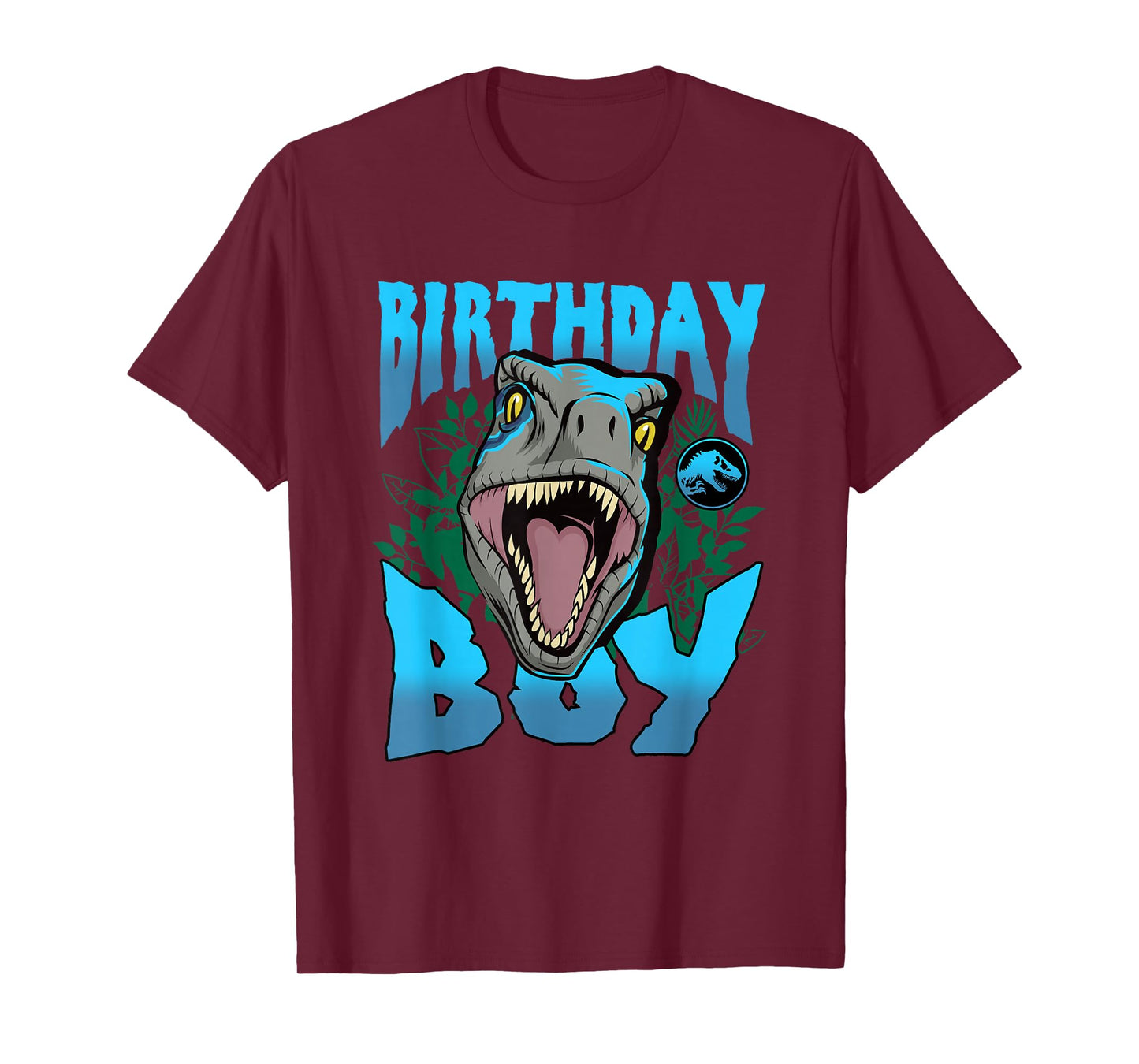 Jurassic World Birthday Boy Roaring Velociraptor Blue Logo T-Shirt