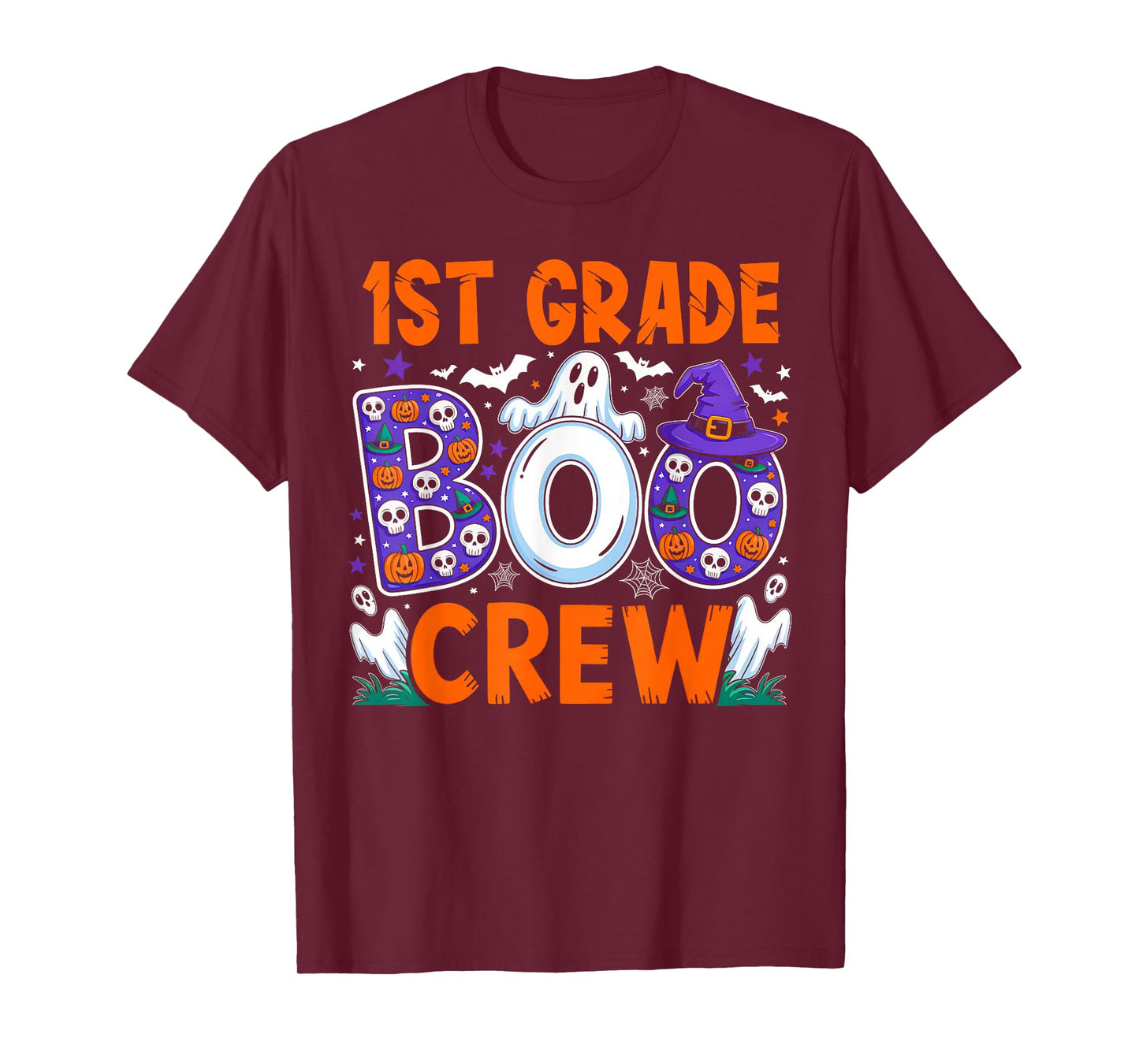 1st Grade Boo Crew First Grade Teacher Kids Happy Halloween T-Shirt