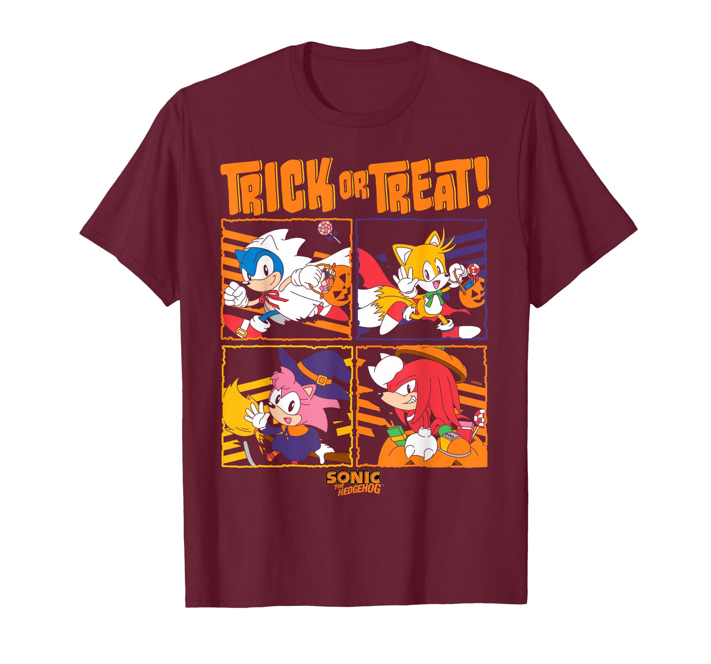 Sonic The Hedgehog Halloween Trick Or Treat Cute Disguises T-Shirt