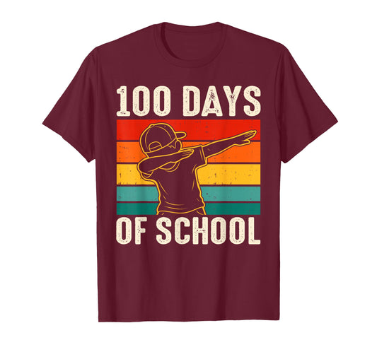 100 Days Bruh Dabbing Boys Funny 100th Day of School Kids T-Shirt
