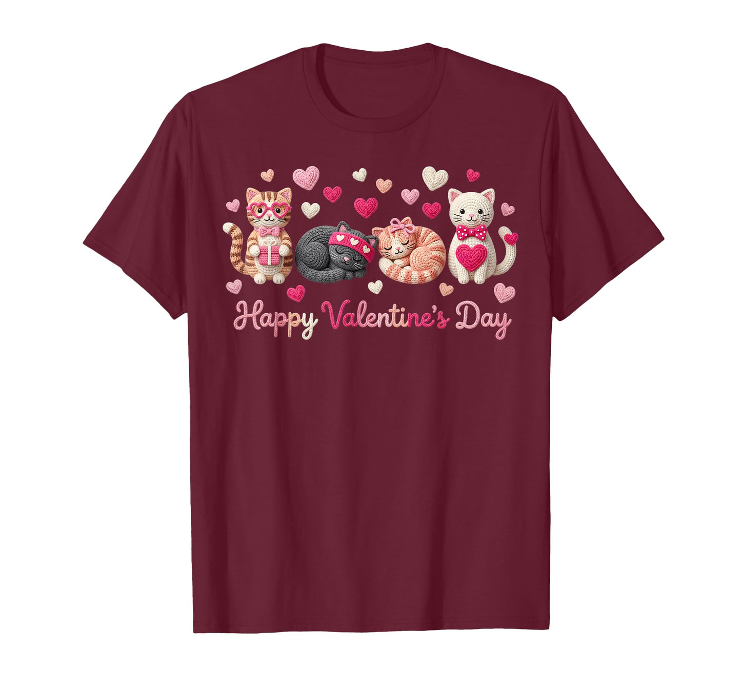 Cute Cats Happy Valentine Kitten Lover Holiday T-Shirt