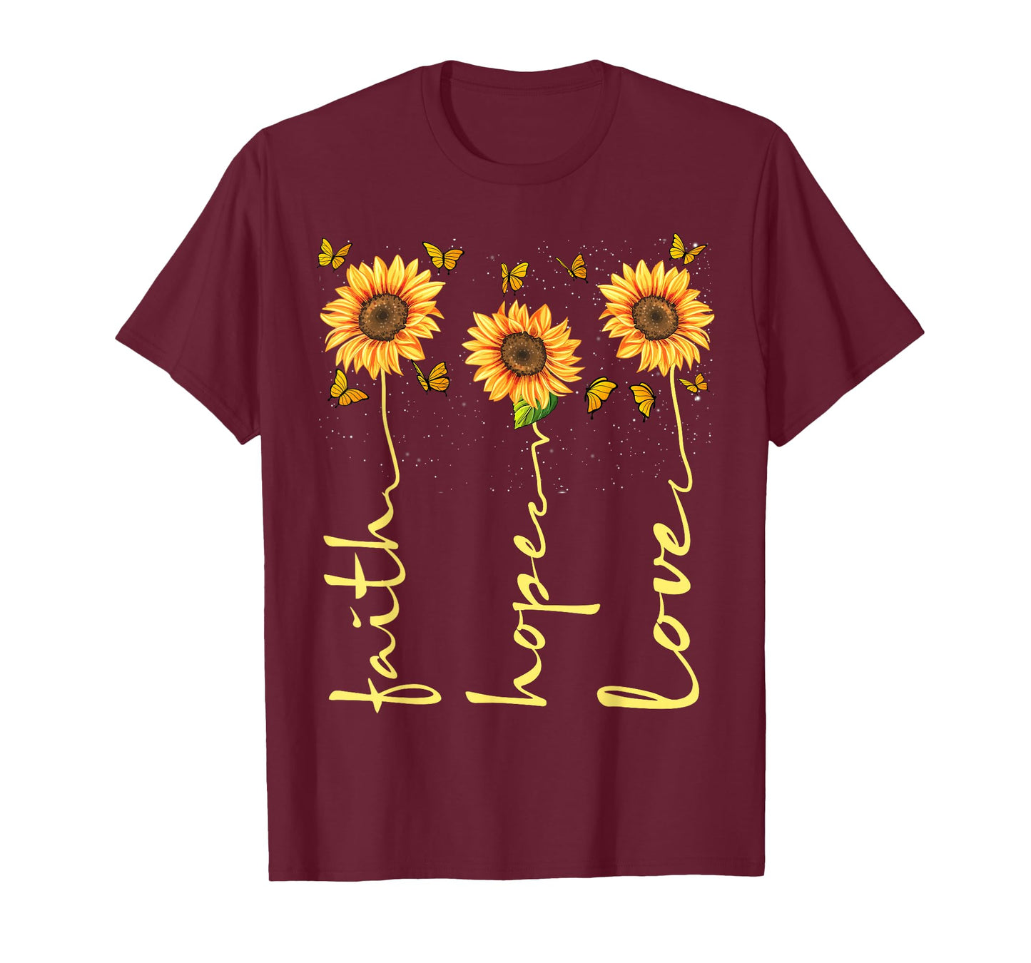 Christian for Women Sunflower Faith Hope Love T-Shirt