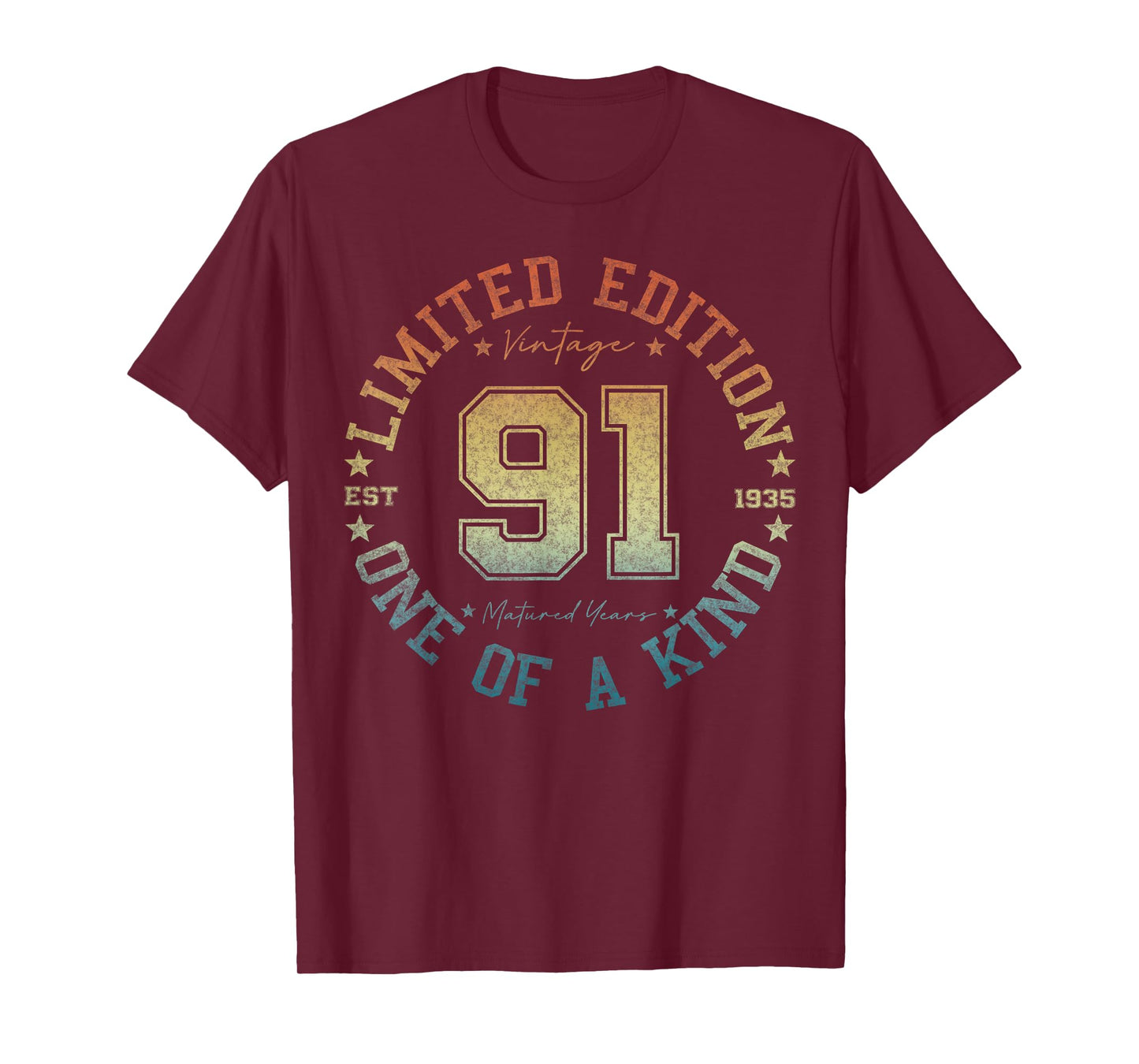 91 Year Old Gifts Vintage 1935 Limited Edition 91st Birthday T-Shirt