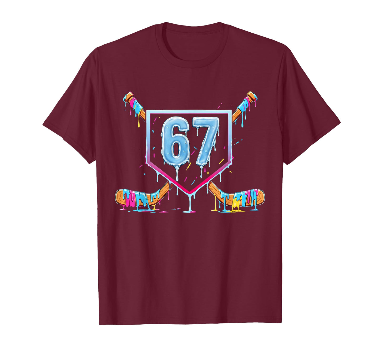 67 Hockey Drip Meme Number Graphic Design T-Shirt