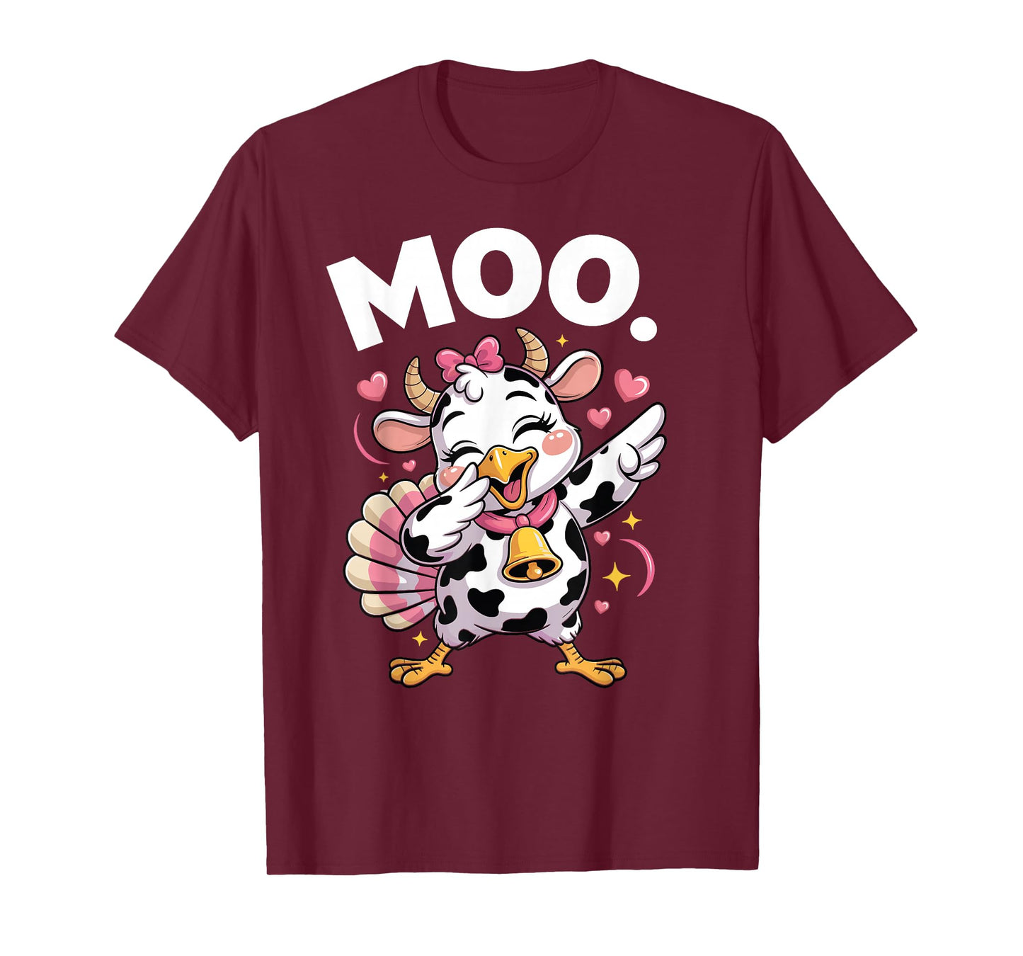 Funny Thanksgiving Shirts for Women Dabbing Turkey moo T-Shirt