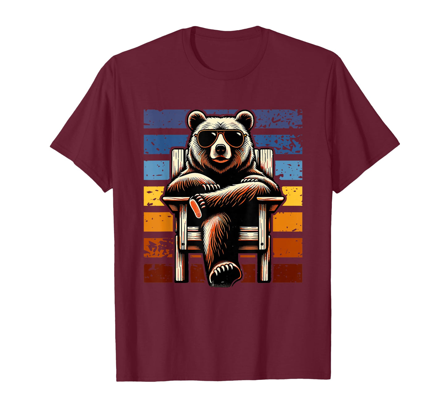 Cool Retro Bear in Sunglasses 70s 80s 90s Novelty Funny Bear T-Shirt