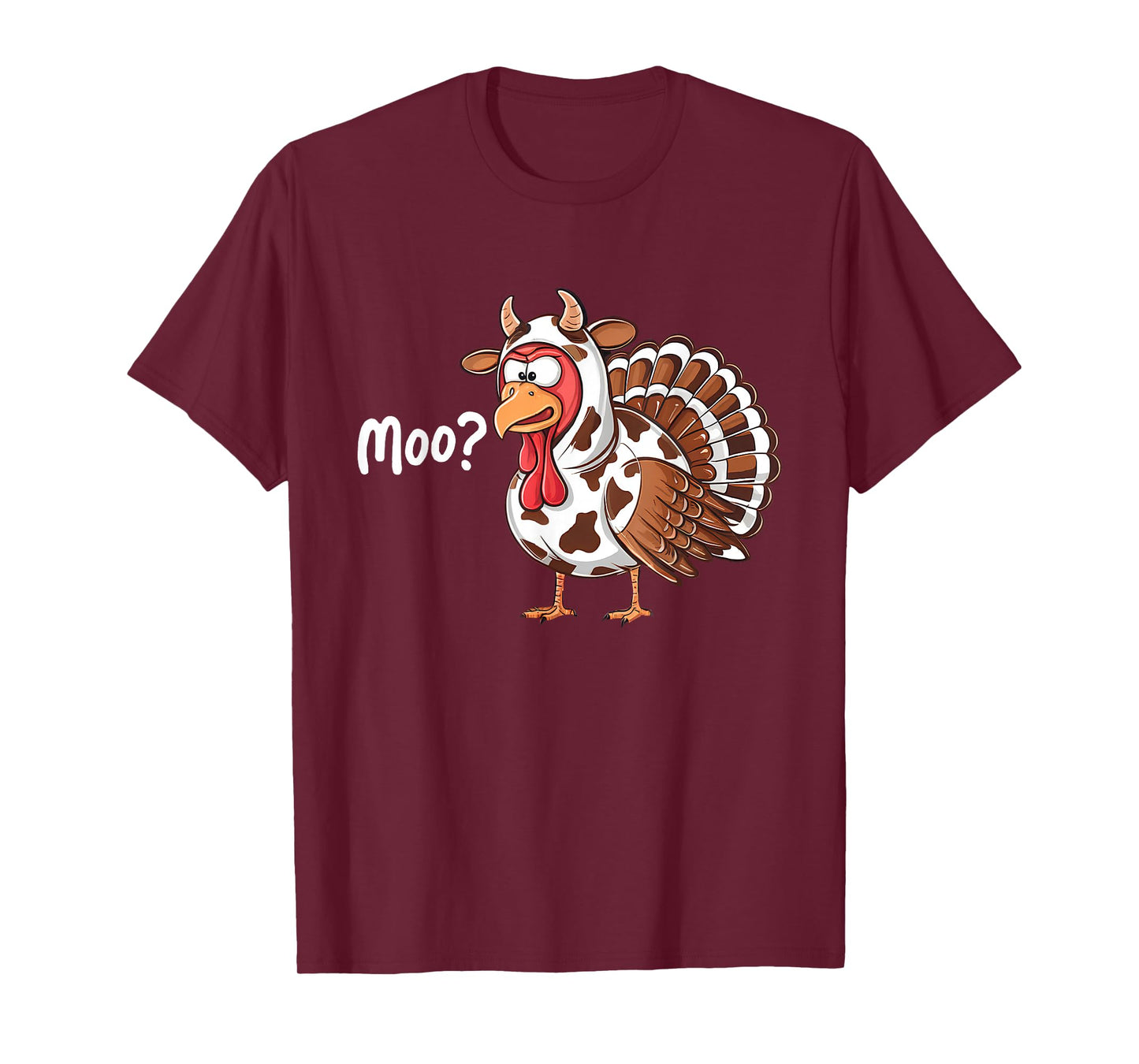 Funny Turkey Moo Thanksgiving Fake Cow Farmer Cow Lover T-Shirt