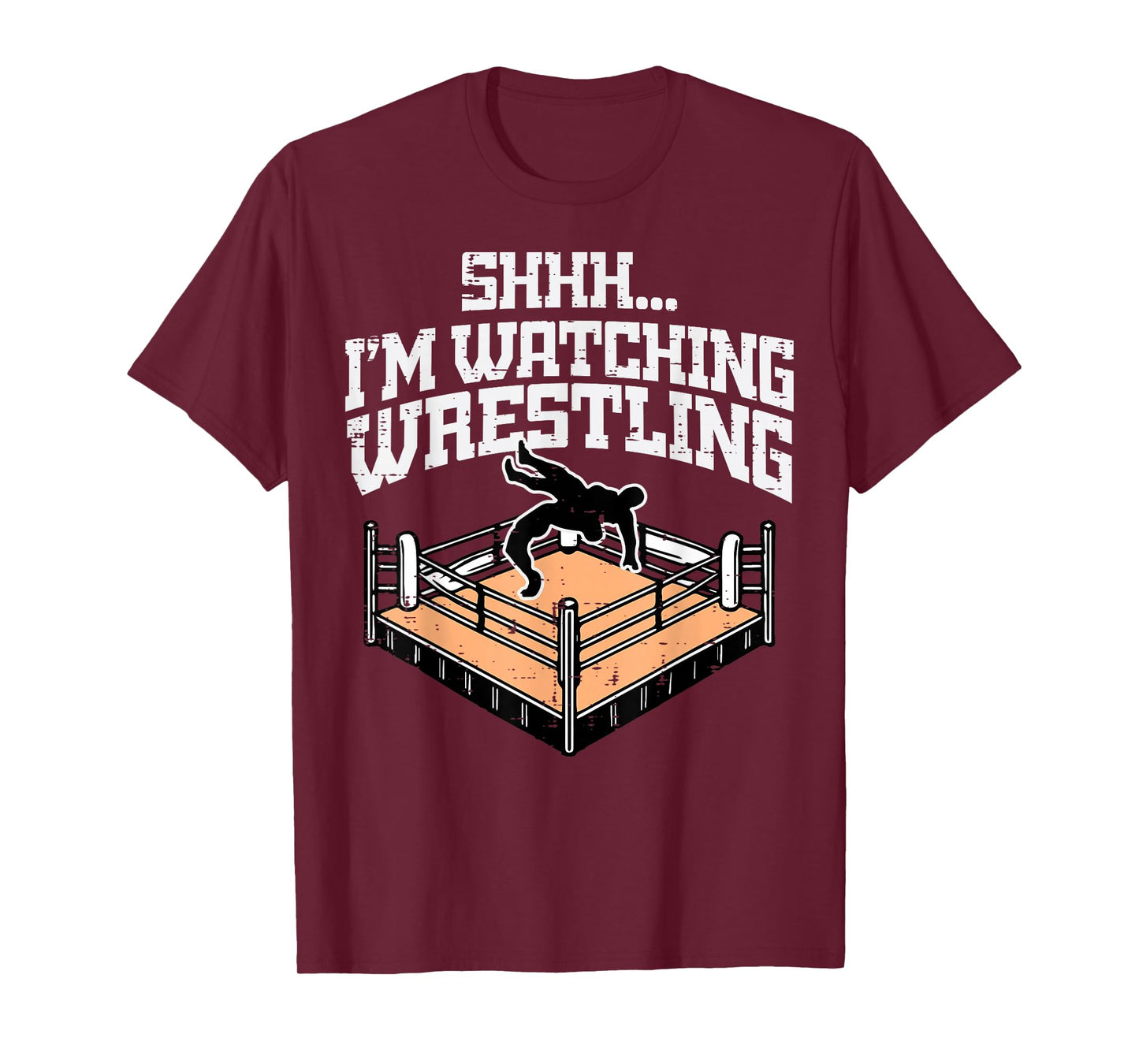Shhh Im Watching Wrestling Funny Wrestler Fan Men Boys Kids T-Shirt