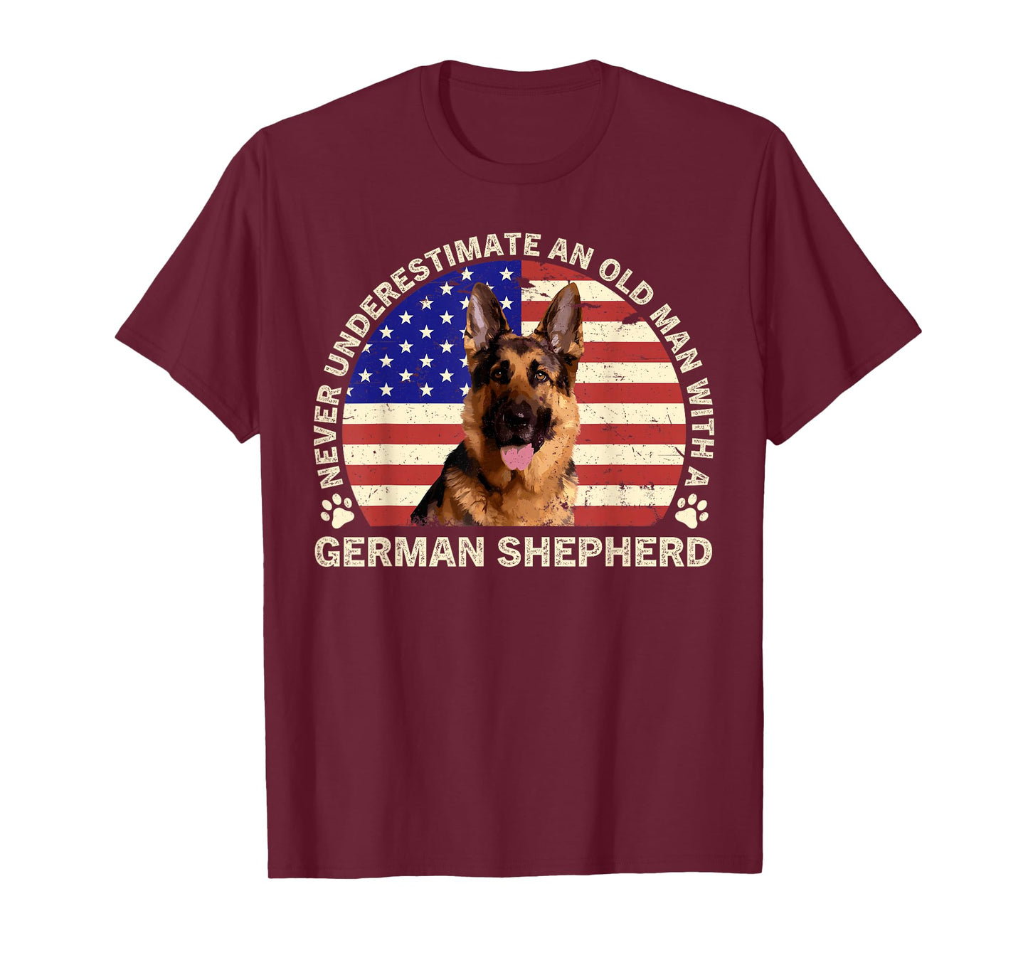 Never Underestimate an Old Man with A German Shepherd T-Shirt
