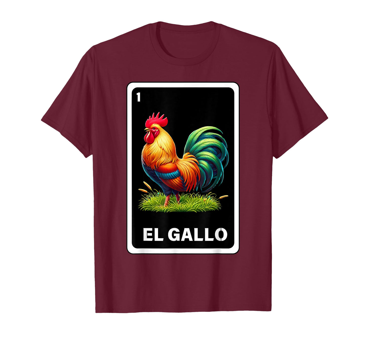 El Gallo Mexican Lottery Bingo Game Traditional Rooster Card T-Shirt