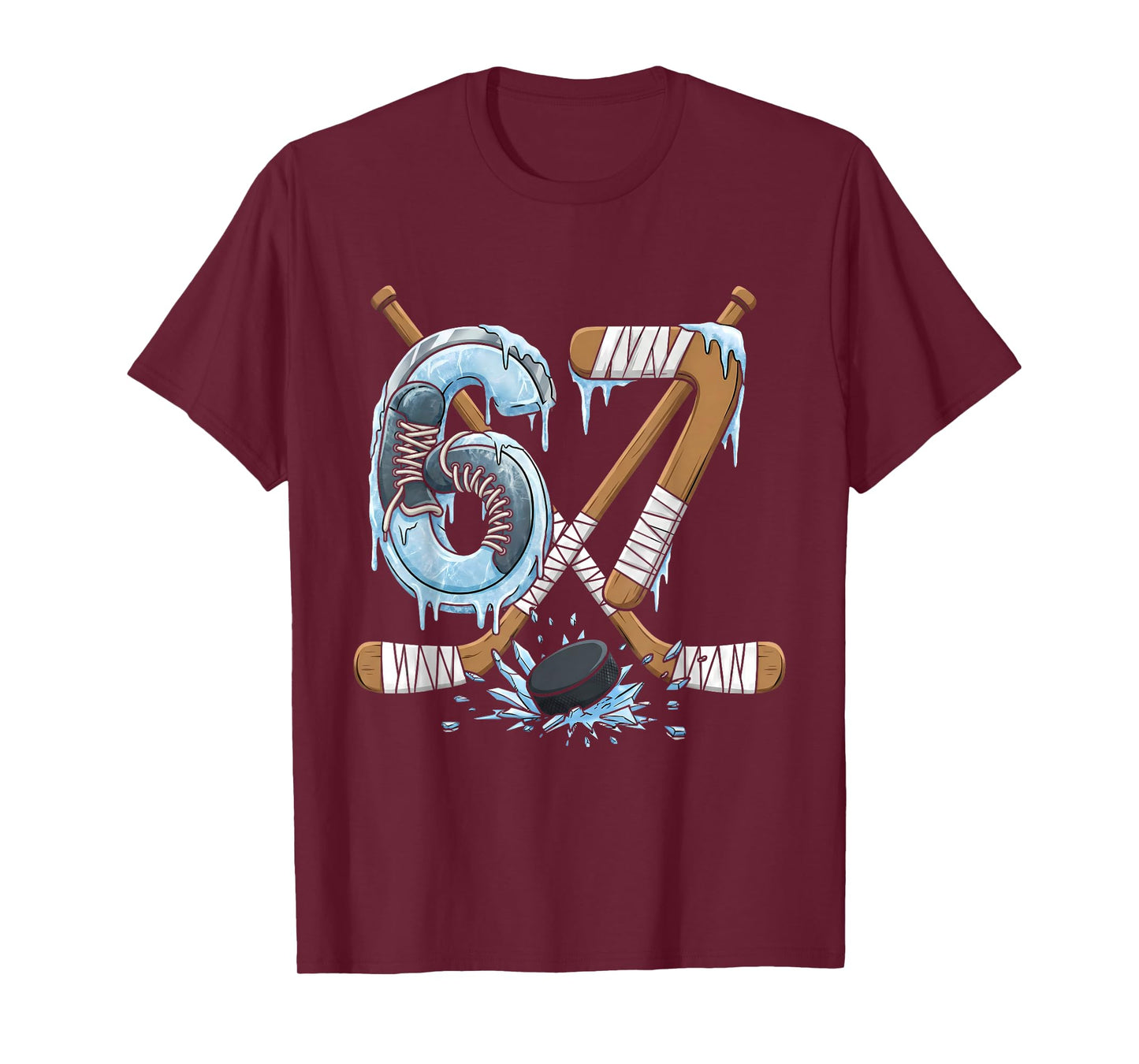 Funny 67 Ice Hockey Drip Number 67 Ice Hockey T-Shirt