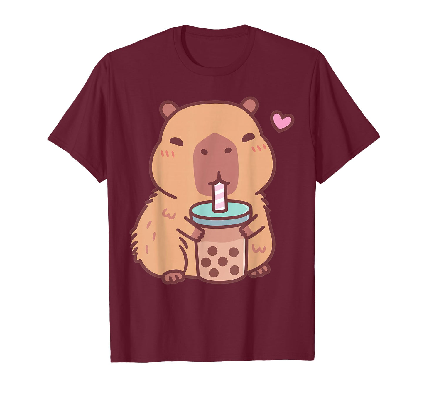 Cute Capybara Kawaii Anime Drinking Bubble Tea Lover Girls T-Shirt