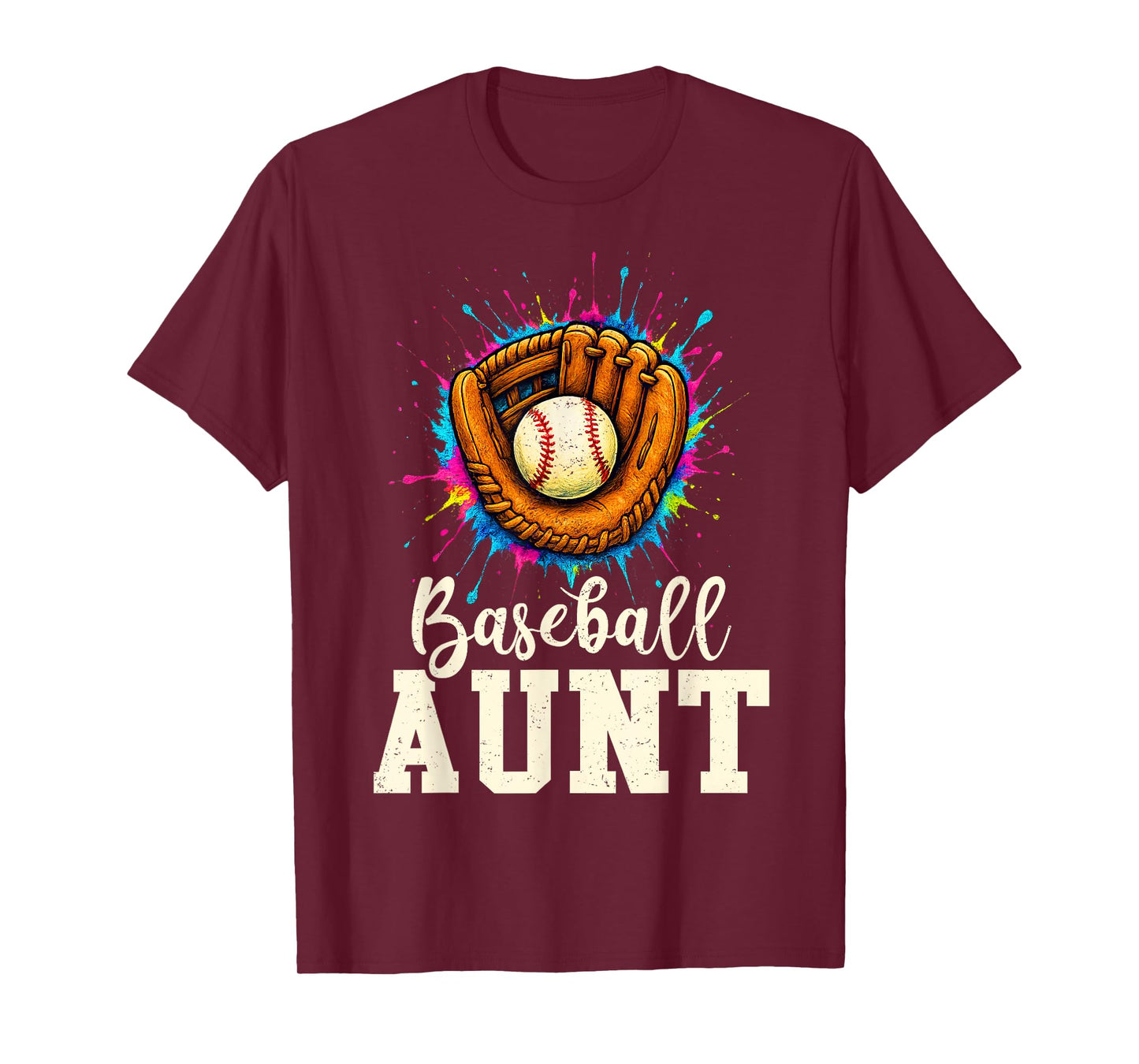 Baseball Aunt Colorful T-Shirt