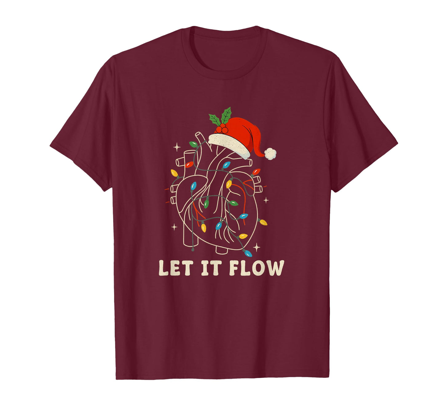 Let It Flow Funny Anatomical Heart Christmas, Medical T-Shirt