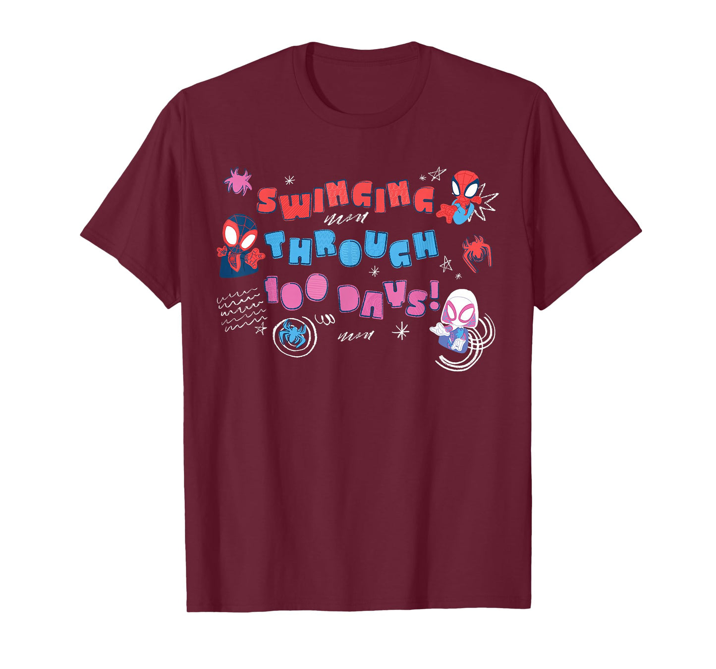 Marvel Spider-Man & Friends 100 Days of School 100th Day T-Shirt