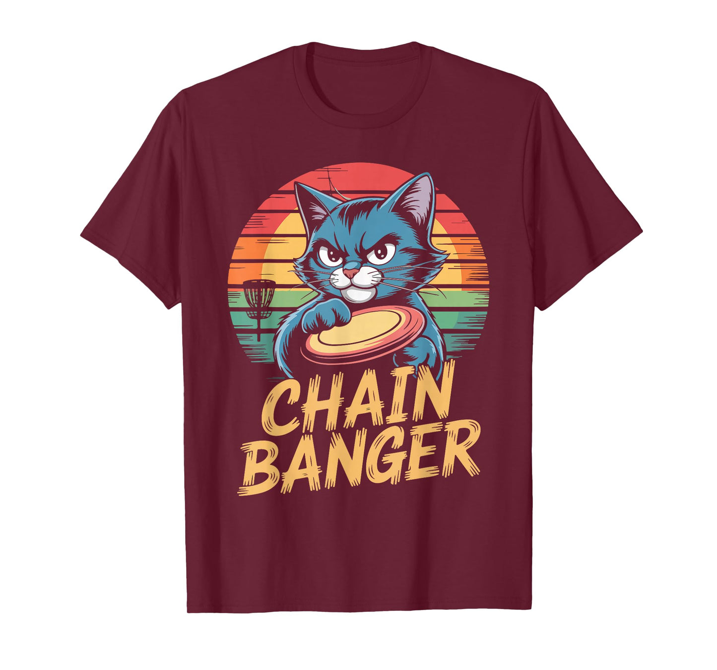 Chain Banger Disc Golf Cat Humor T-Shirt