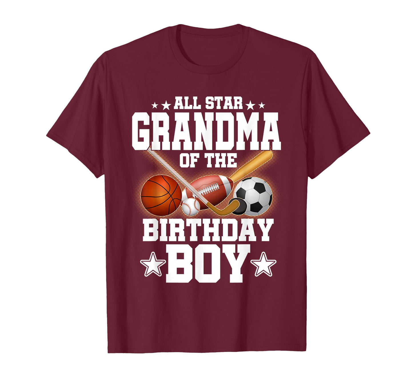 All Star Grandma of The Birthday Boy Basketball Soccer T-Shirt