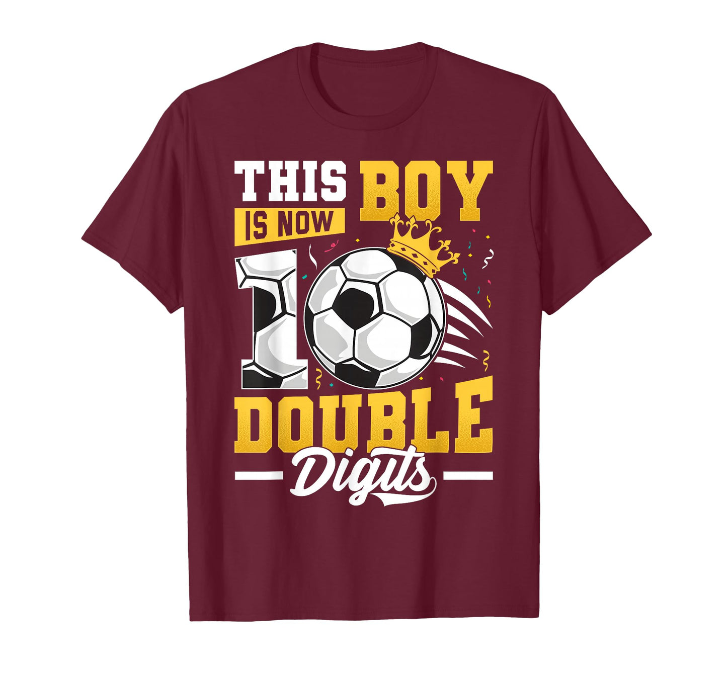 This Boy Double Digits Soccer 10 Year Old Boy Birthday T-Shirt
