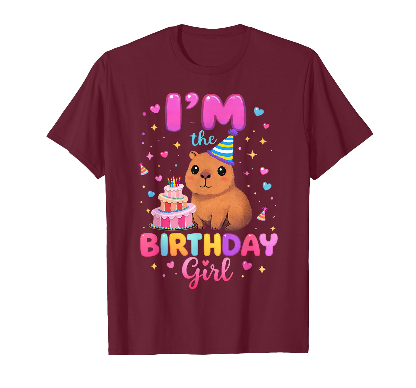 Capybara I'm The Birthday Girl Cute Capybara Birthday Party T-Shirt