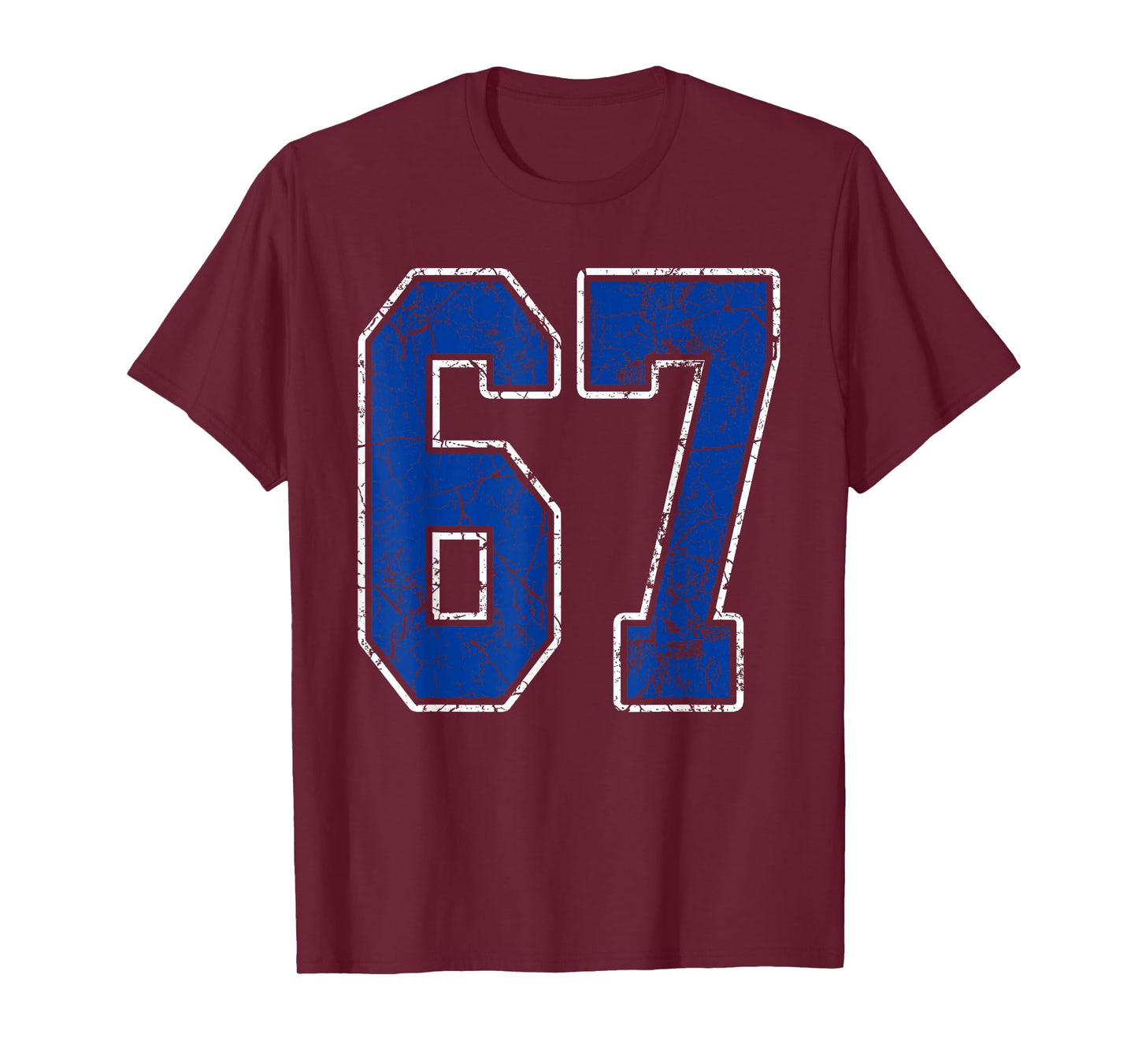 Royal Blue and White Number 67 Jersey Player Uniform #67 Fan T-Shirt