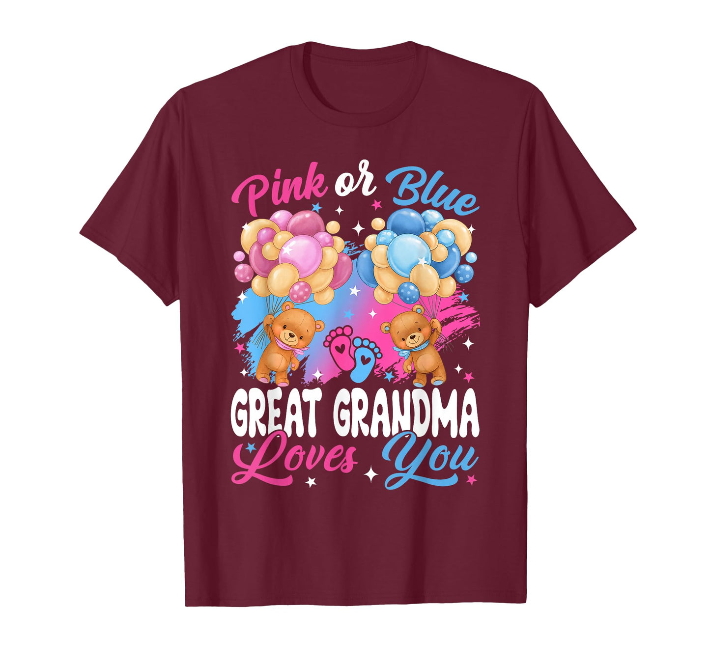 Bears Pink Or Blue Great Grandma Loves You Gender Reveal T-Shirt