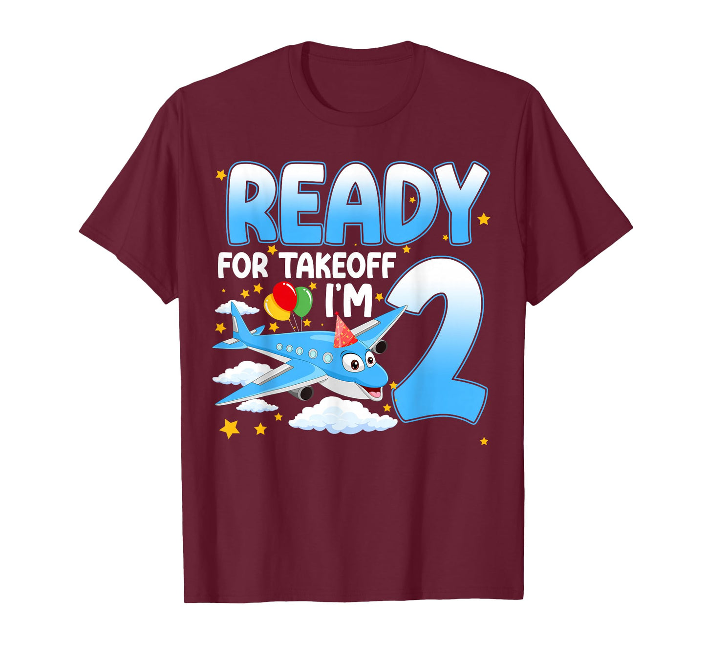 Ready for Takeoff I'm 2 Years Old 2nd Birthday Airplane T-Shirt