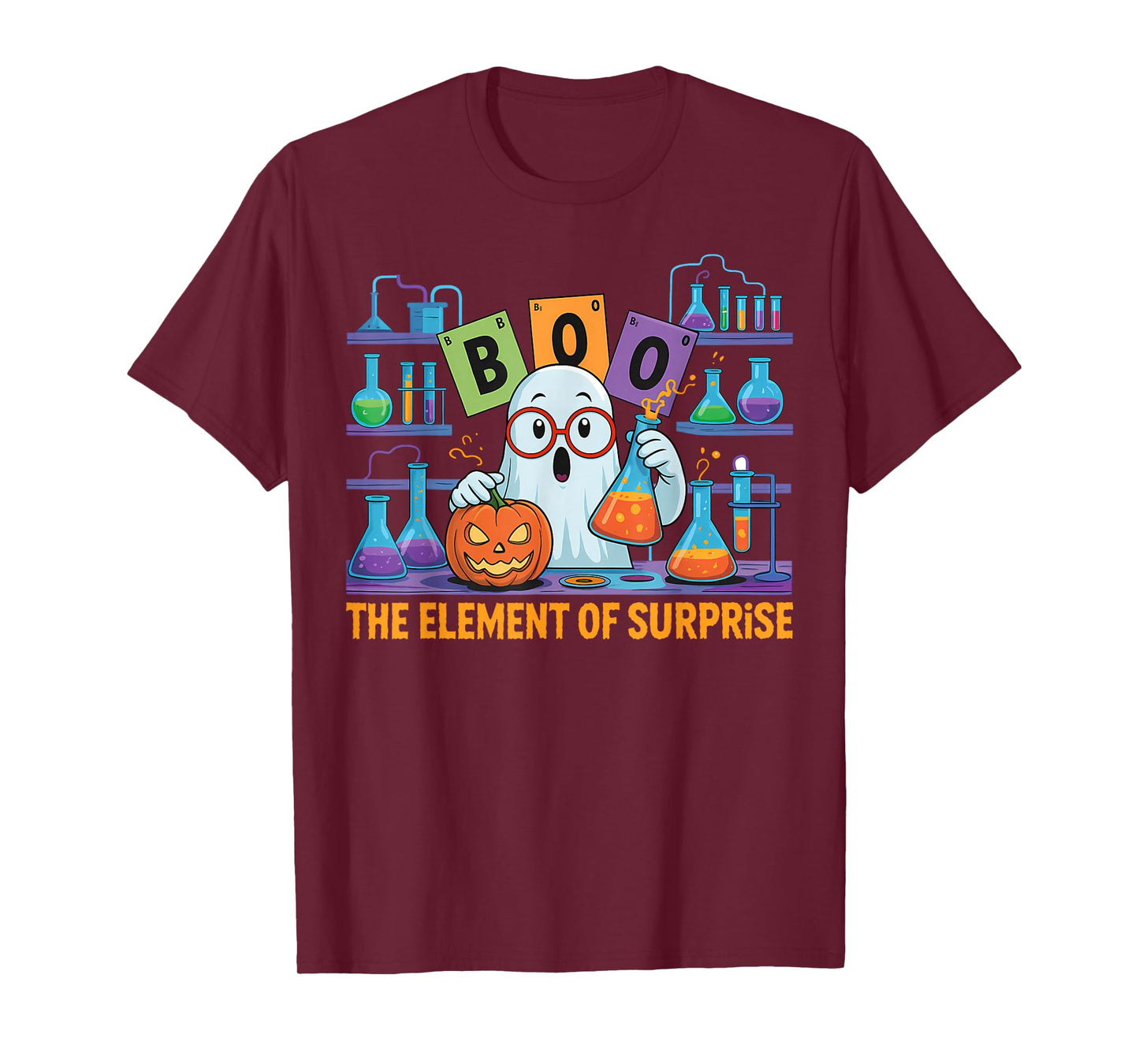 Chemistry Boo The Element of Surprise Cute Chemist Halloween T-Shirt