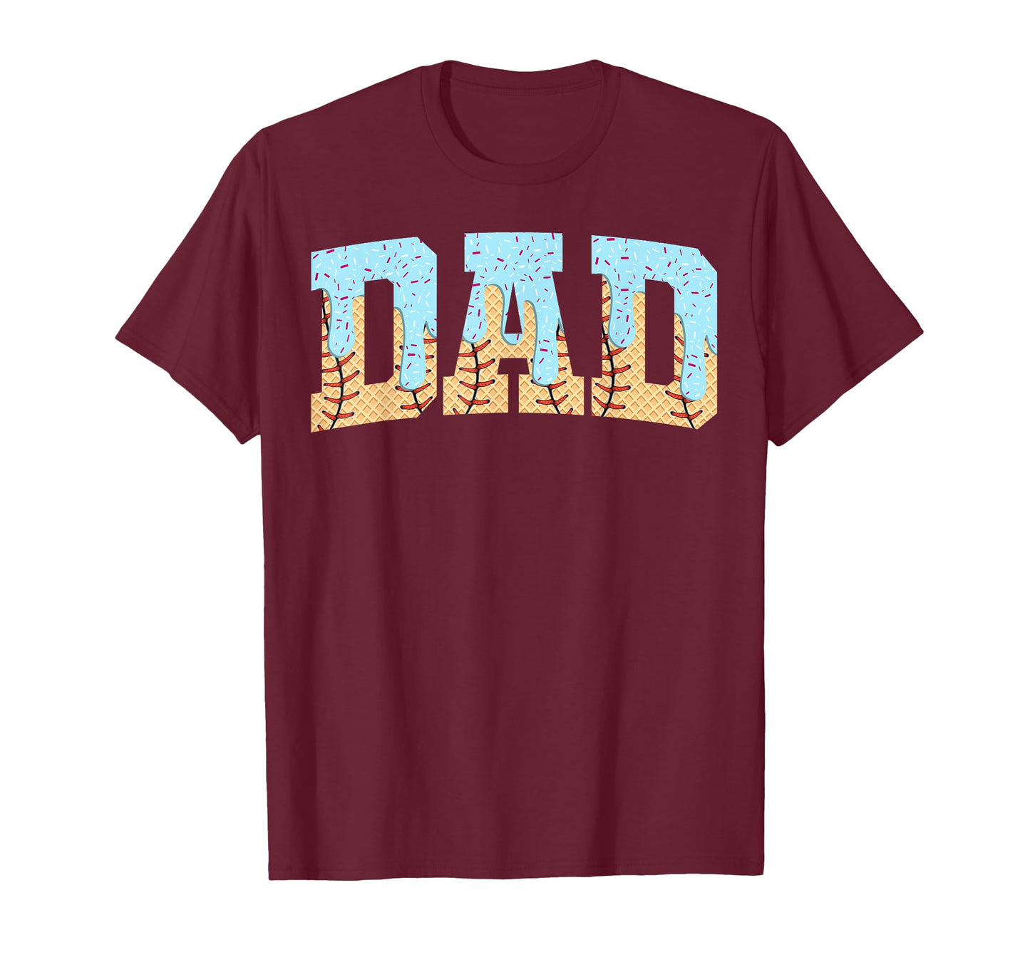 Baseball Dad Ice Cream Drip Fathers Day T-Shirt