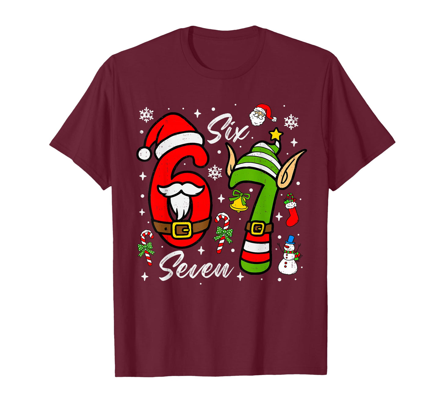 67 Christmas Funny 6 7 Meme Six Seven Xmas Boys Kids Youth T-Shirt