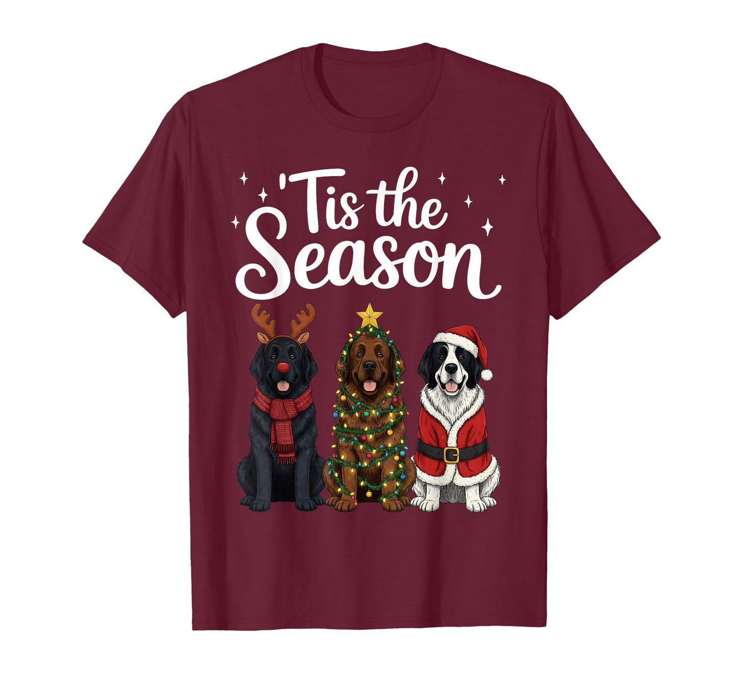 Tis The Season Newfoundland Dog Christmas Santa T-Shirt