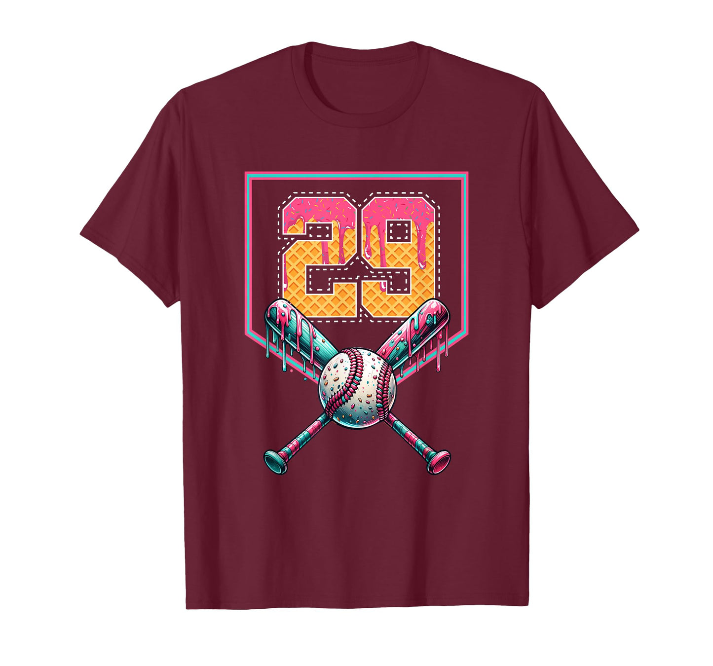 Baseball Drip Number 29 Player Or 29th Birthday T-Shirt