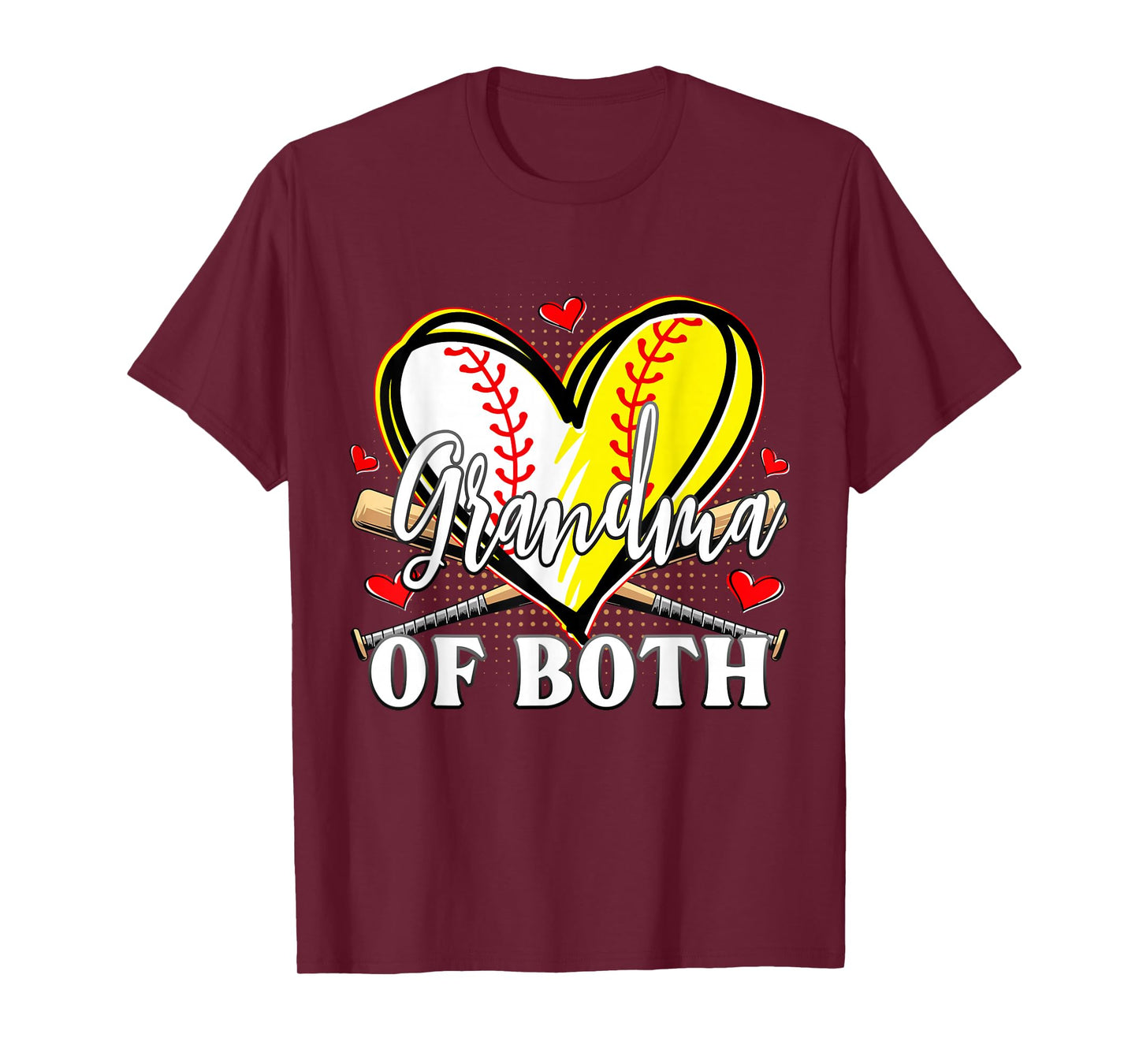 Grandma Of Both Baseball Softball Grandma Mothers Day T-Shirt