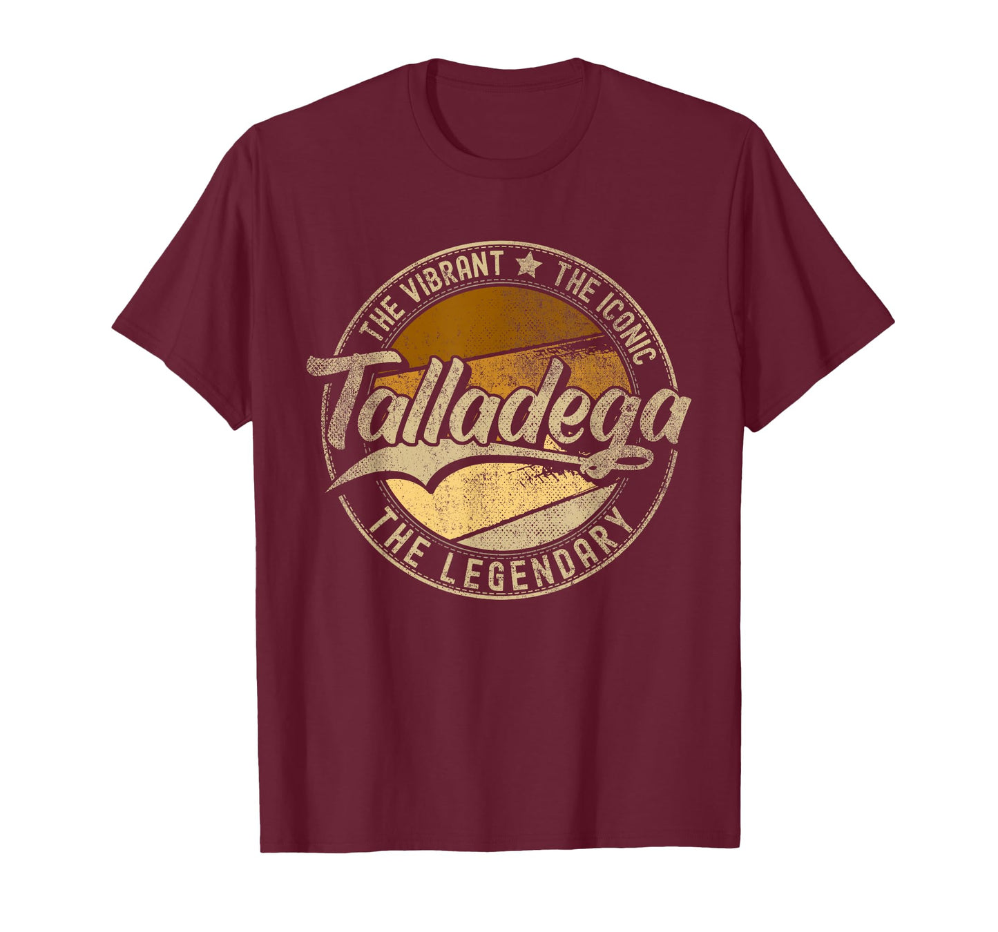 Talladega AL | Alabama | Vintage Distressed T-Shirt, Small, Black
