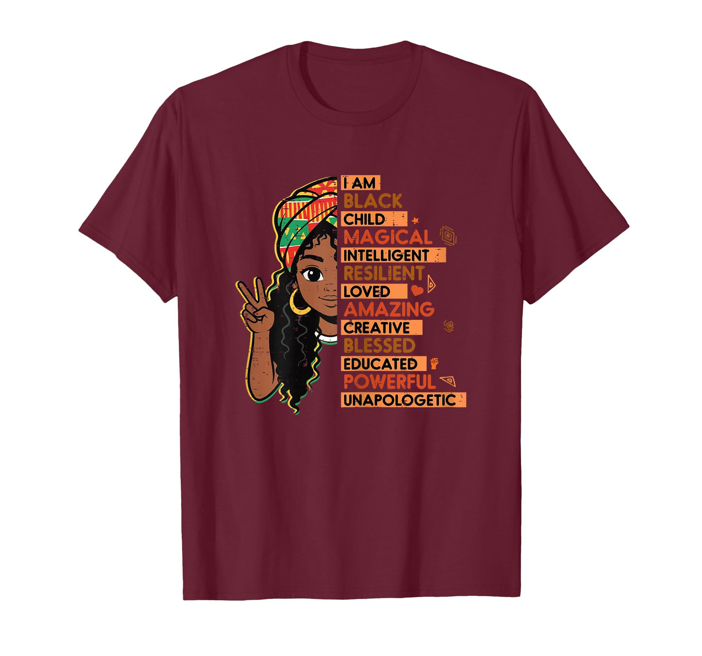 I Am Black Child Magical African Girl History Month Kids T-Shirt