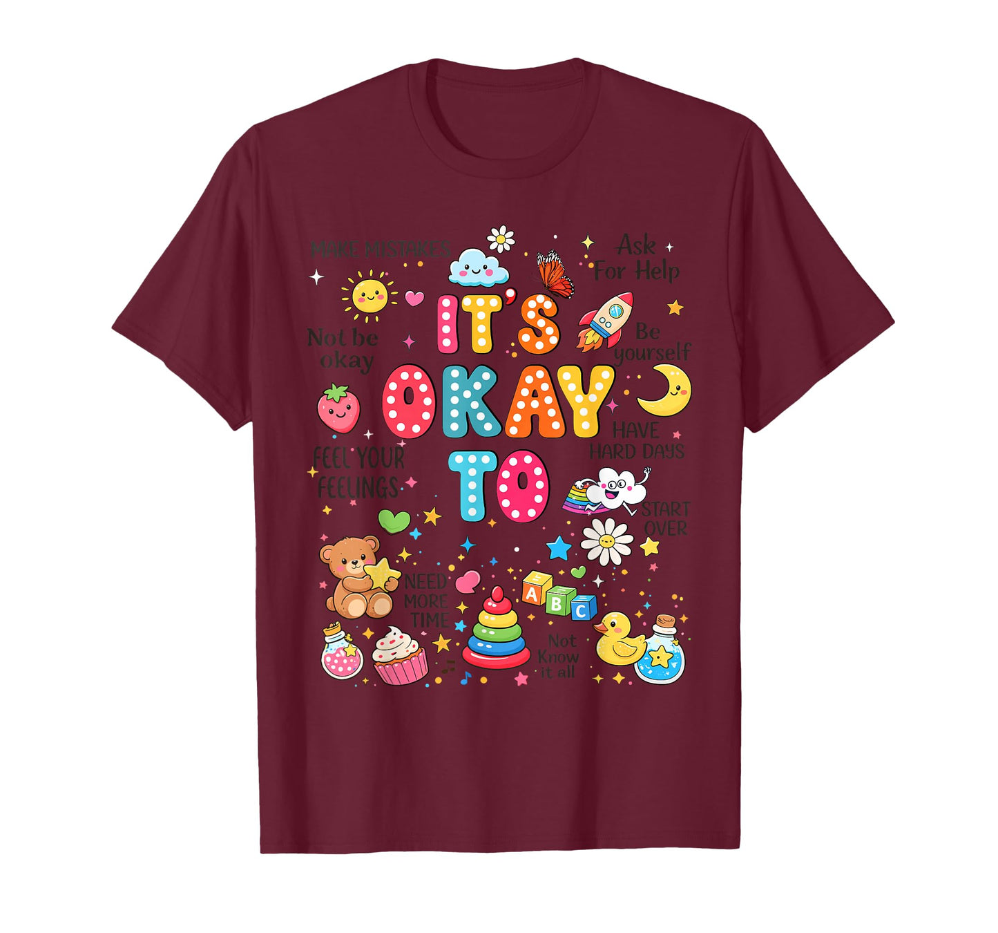 World Mental Health t Shirts It's Okay to Not Be Okay Kids T-Shirt