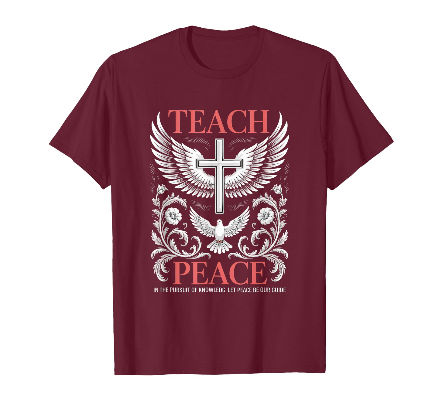 Teach Peace Dove & Cross Christian Streetwear T-Shirt
