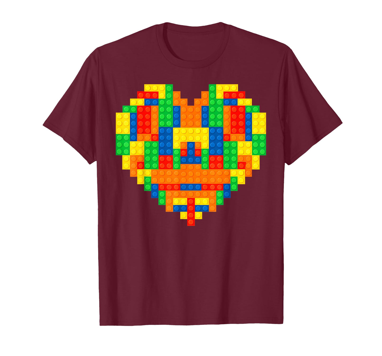 Funny Builder Brick Heart Valentine Boy Kid Outfits T-Shirt