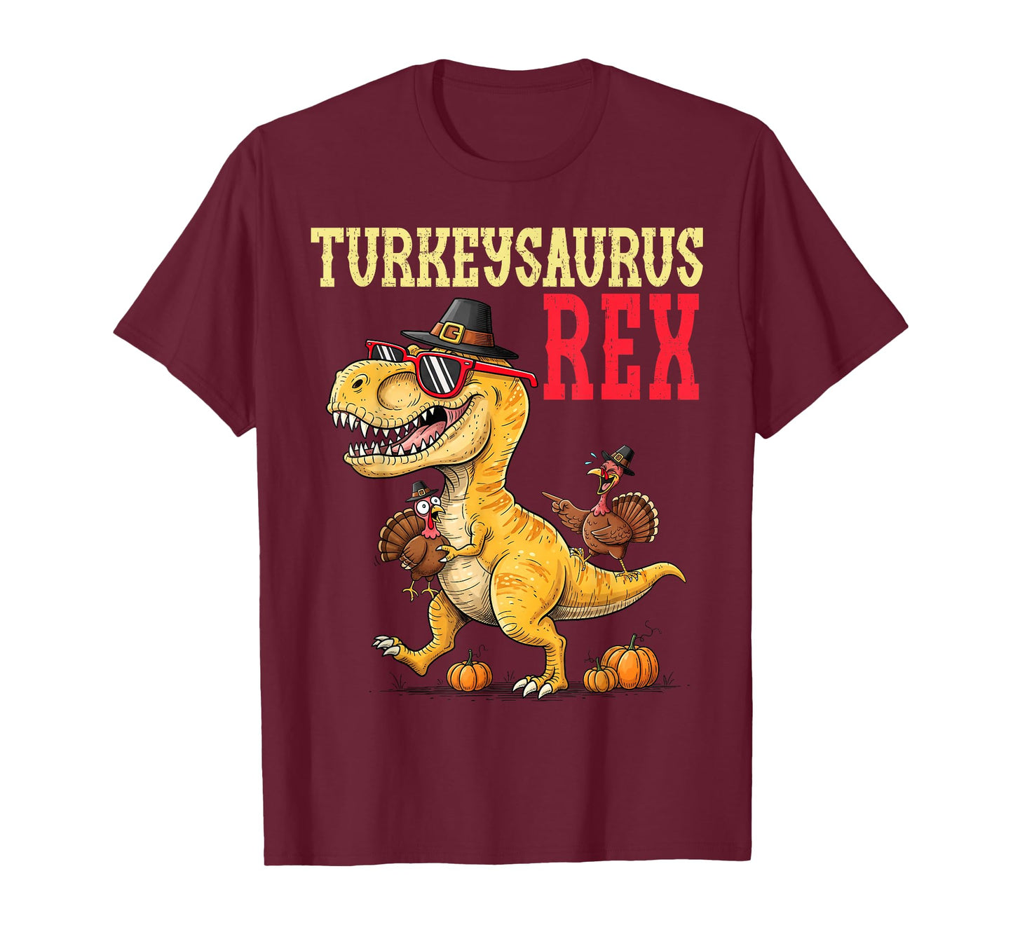 Turkeysaurus Rex Turkey Dino Kids Thanksgiving Toddler Boys T-Shirt