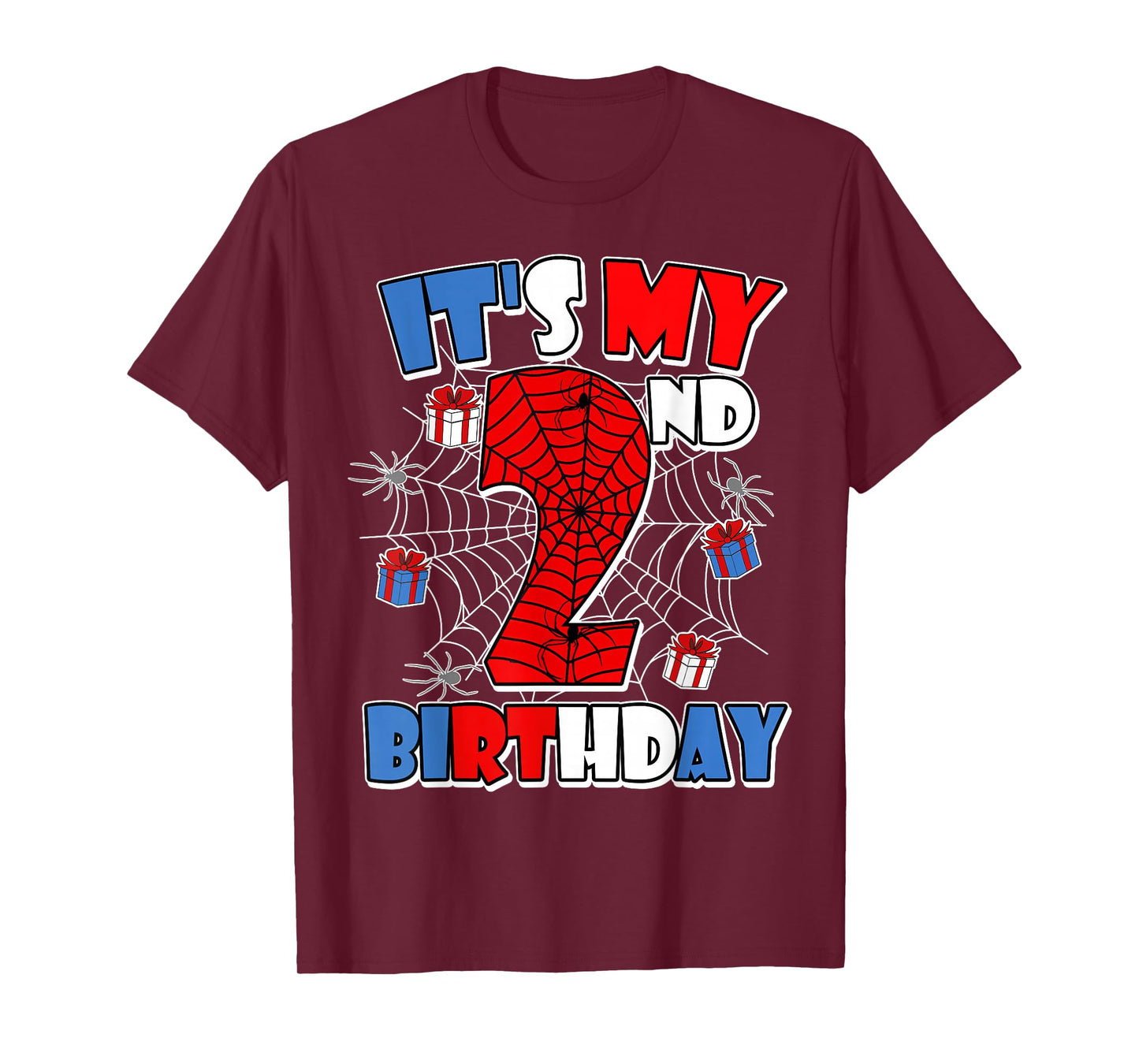 It's My 2nd Birthday Spider Theme Party Boy Birthday T-Shirt