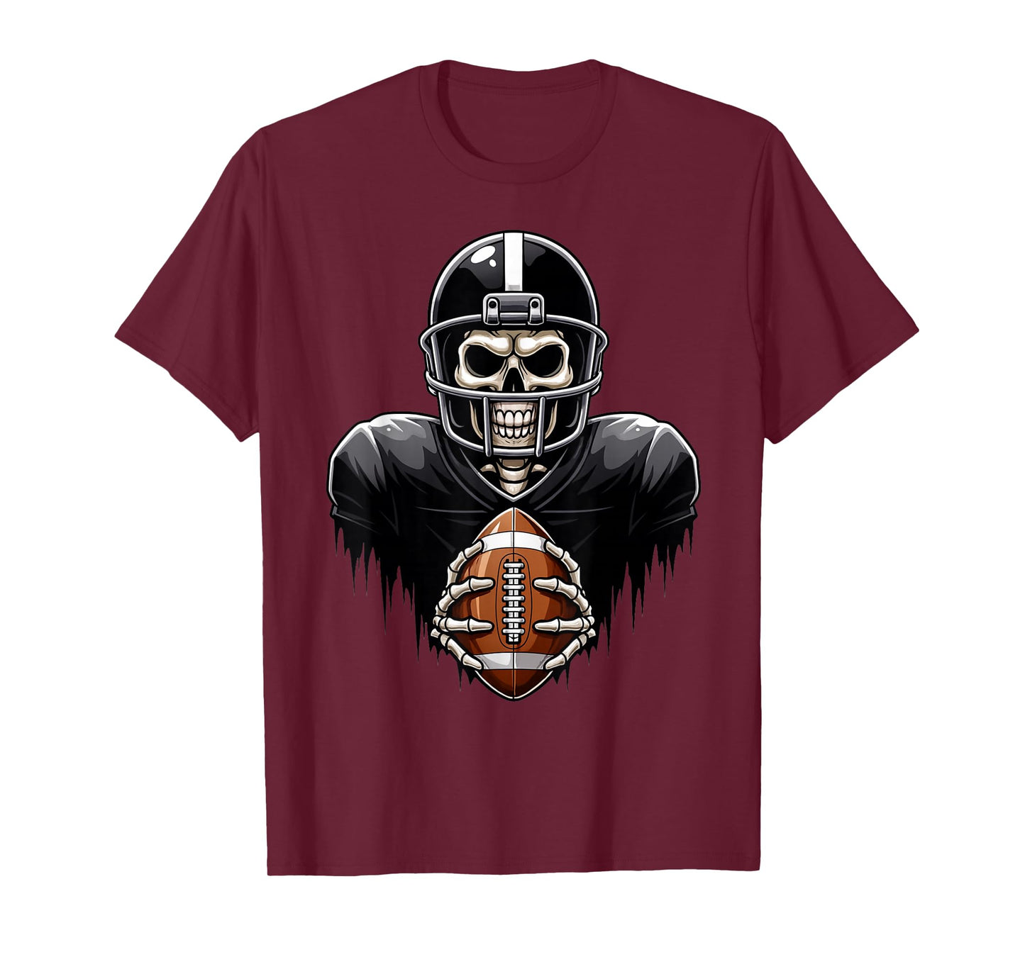 Skeleton Playing Football Player Halloween Costume Sports T-Shirt
