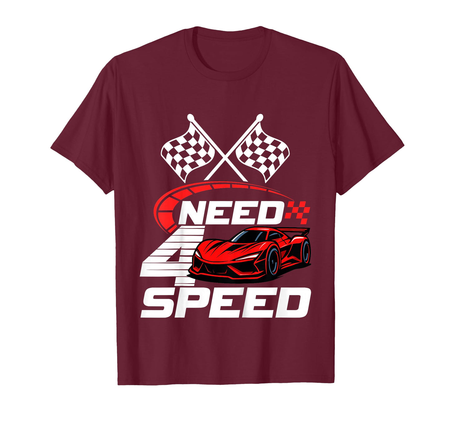 Need 4 Speed Racing Racecar 4 Year Old 4th Birthday Boy Girl T-Shirt